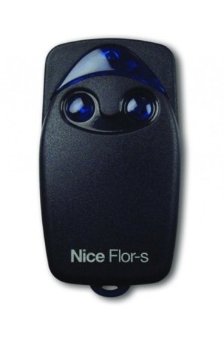 un telecomando blu scuro con tasti blu e scritta Nice Flor- S